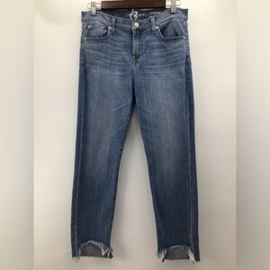 7 For All Mankind Roxanne Ankle Light Blue Straight Leg Jeans